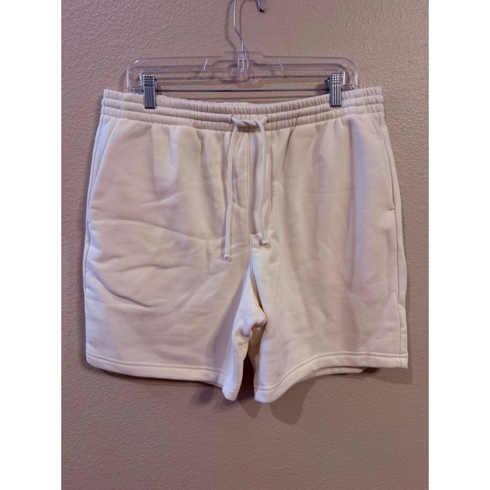 PacSun Volley Sweat Shorts Mens Large Cream New Drawstring Fleece 170SP238026